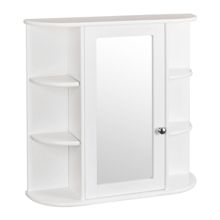 3-Tier Single Door Mirror Bathroom Wall-Mounted Cabinet Space-Saving Shelf for Stylish Bathroom Organization