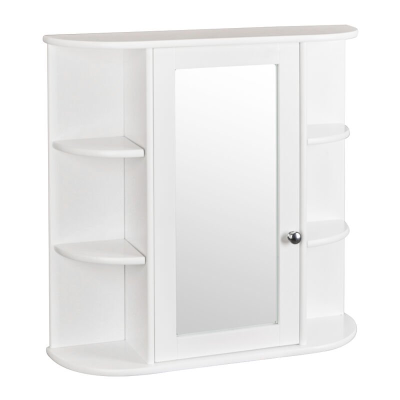 3-Tier Single Door Mirror Bathroom Wall-Mounted Cabinet Space-Saving Shelf for Stylish Bathroom Organization
