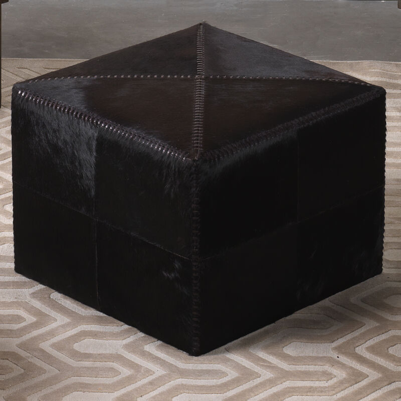 Espresso Large Hair on Hide Ottoman