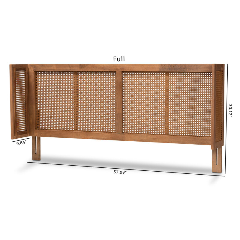 Baxton Studio Rina Wood and Synthetic Rattan Wrap Around Headboard