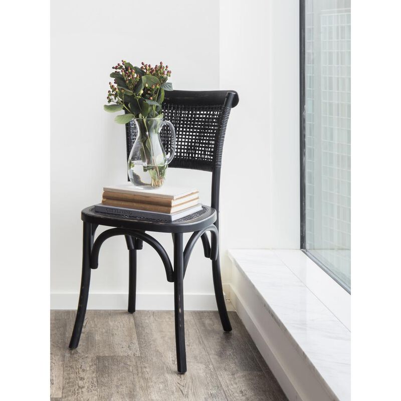 Moe's Home Collection Churchill Dining Chair Antique Black-Set Of Two