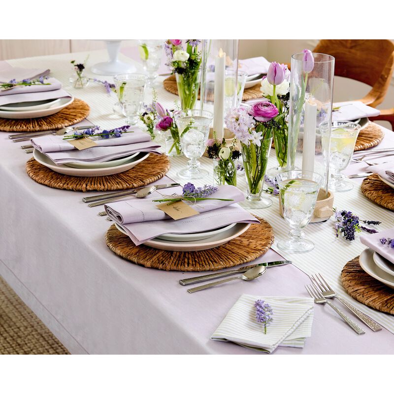 Solino Home 100% Pure Linen Tablecloth | Classic Hemstitch