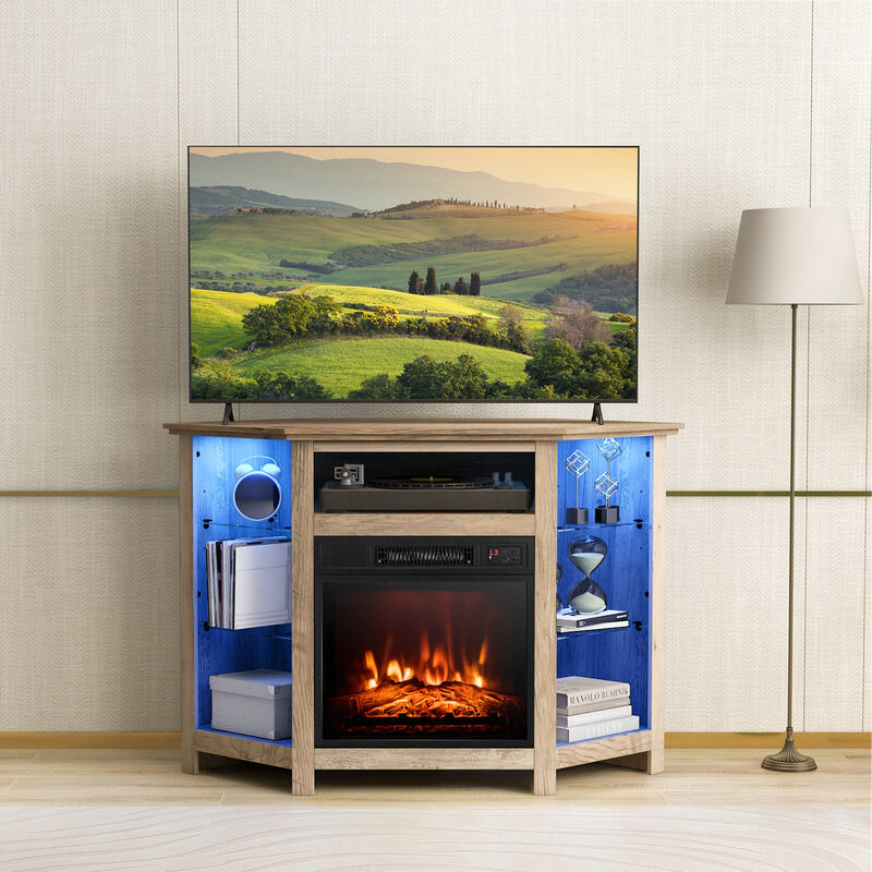 Modern TV Stand with LED Lights – Entertainment Center for Living Room Storage
