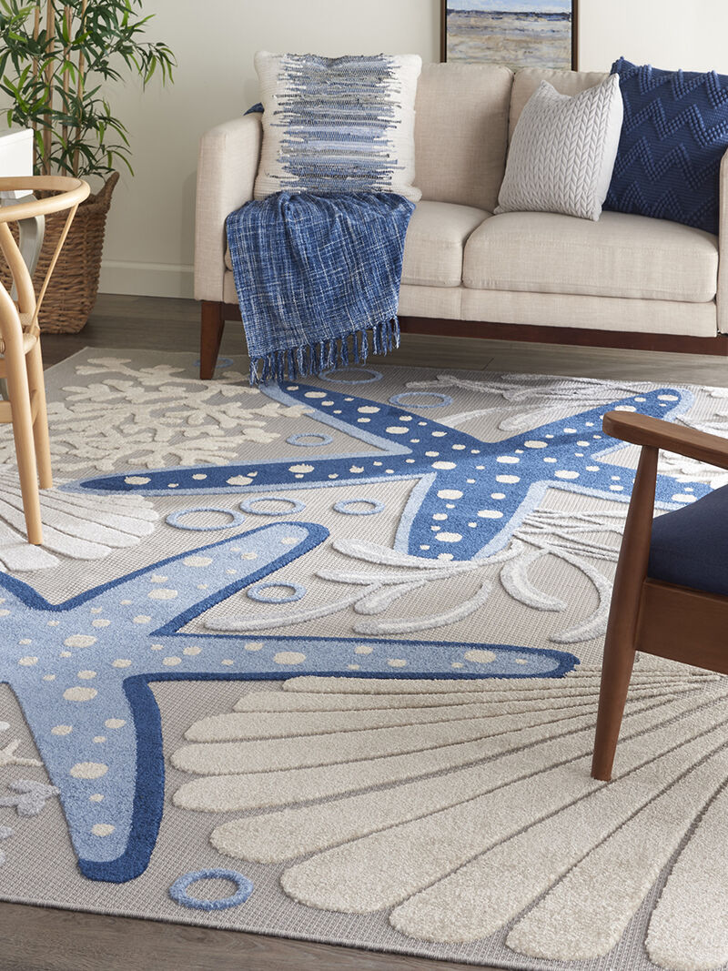 Aloha ALH24 Blue/Gray 6' x 9' Rug