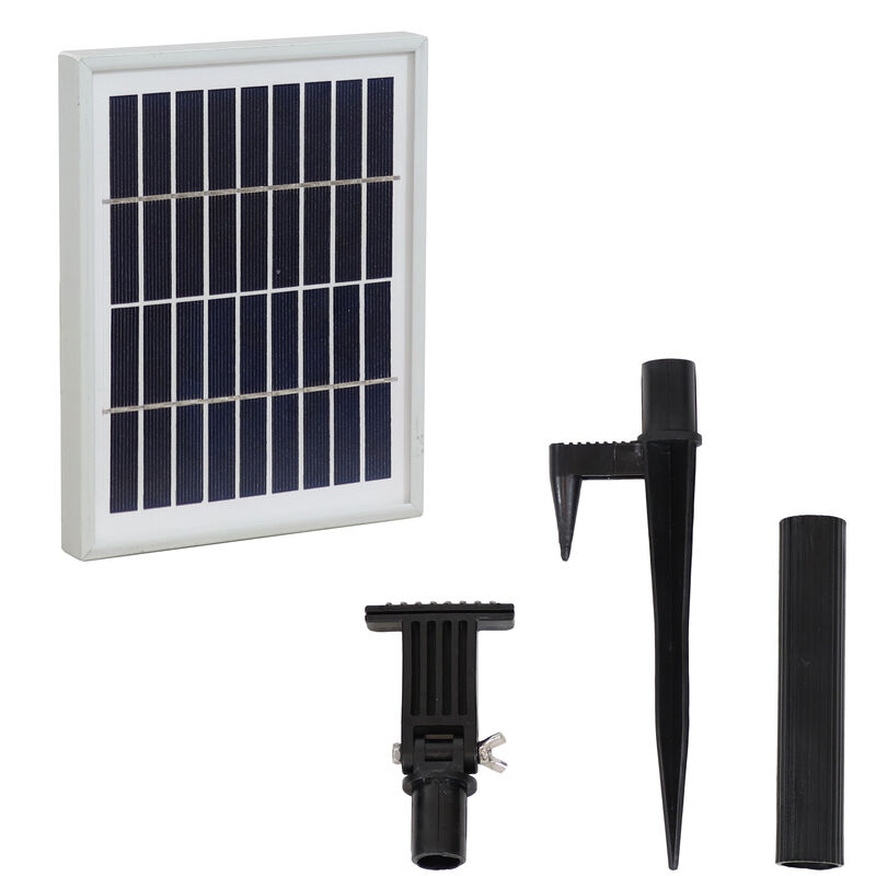 Sunnydaze Arcade Resin Outdoor 2-Tier Solar Fountain with Battery