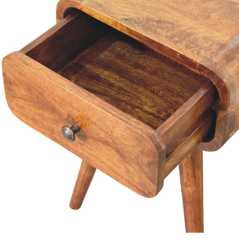 Artisan Furniture Solid Wood Avora Mini Chestnut Nightstand with 1 drawer
