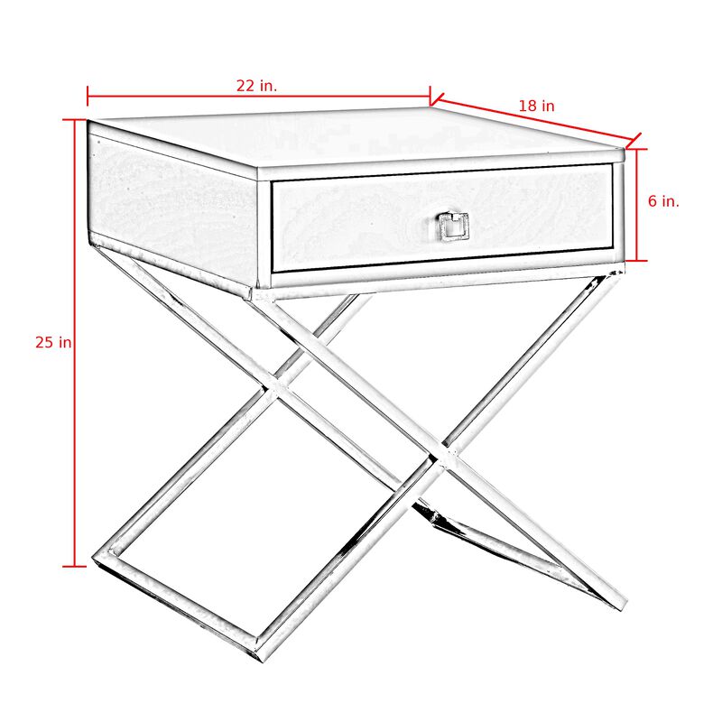 Inspired Home Cassie  Side Table/Accent Table/Nightstand