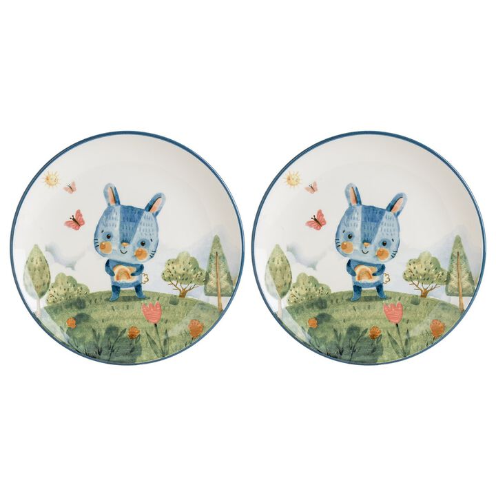 Minimeals dia.10" Round Decorated Porcelain Plate (Set of 2)