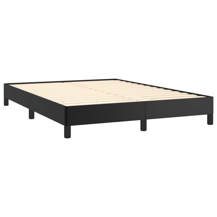 vidaXL Black Faux Leather Queen Bed Frame - Sturdy and Stylish, Ideal for 59.8"x79.9" Mattress, Engineered Wood, and Plywood Construction