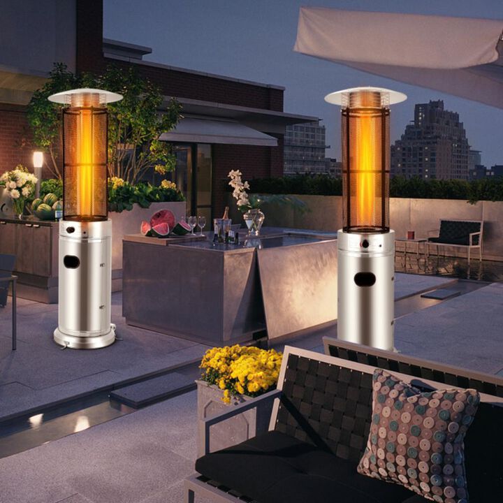 Hivvago 40000 BTU Stainless Steel Round Glass Tube Patio Heaters