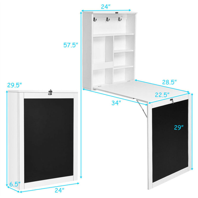 Modern Wall-Mounted Desk Floating Office Workstation