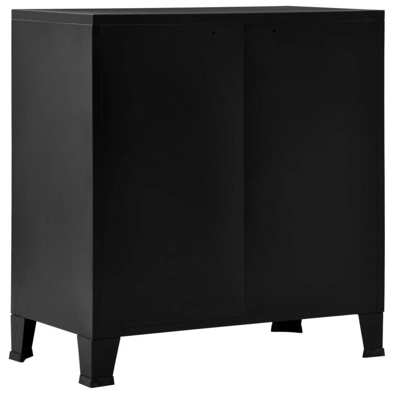 vidaXL Filing Cabinet with 4 Doors Industrial Black 29.5"x15.7"x31.5" Steel
