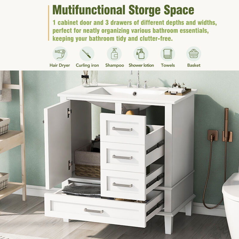 Merax Modern Bathroom Cabinet Vanity with Sink