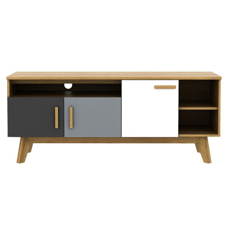 Hivvago 65 Inch TV Stand with 3 Storage Cabinets and 3 Open Shelves for Living Room