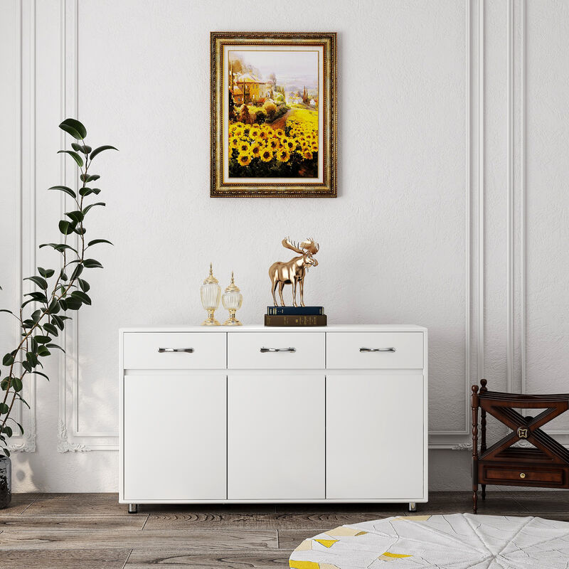 Wood 52.56 in. Sideboard with 3 Drawers and 3 Doors
