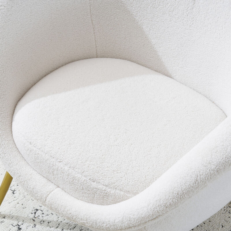 Merax Modern Teddy Accent Chair with Metal Legs