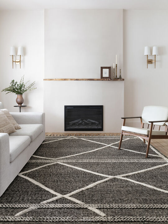 Iman IMA02 Beige/Charcoal 18" x 18" Sample Rug