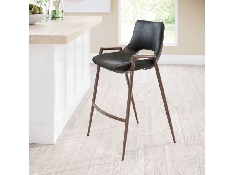 Desi Counter Stool (Set of 2) Black & Walnut