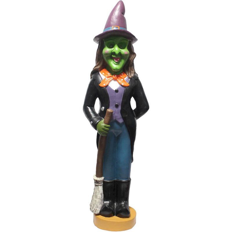 Haunted Hill Farm HHF 48 Witch Holding Broom - LED Eyes, 12X8.5X48H