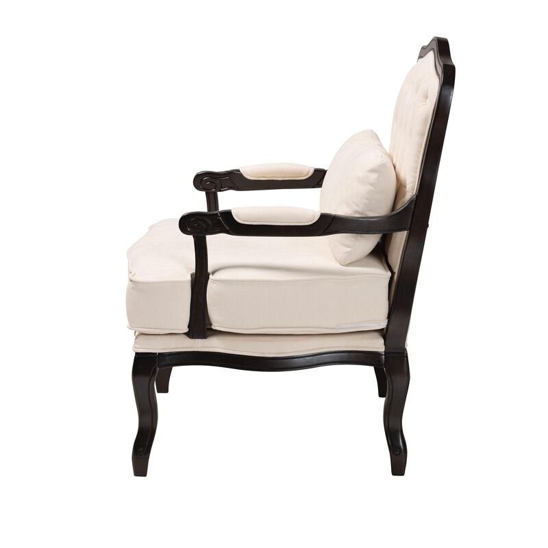 Baxton Studio Dion Fabric Traditional French Accent Chair