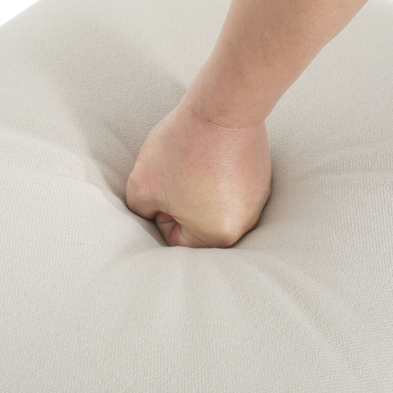 Merax Modern Upholstered Ottoman with Wooden Legs