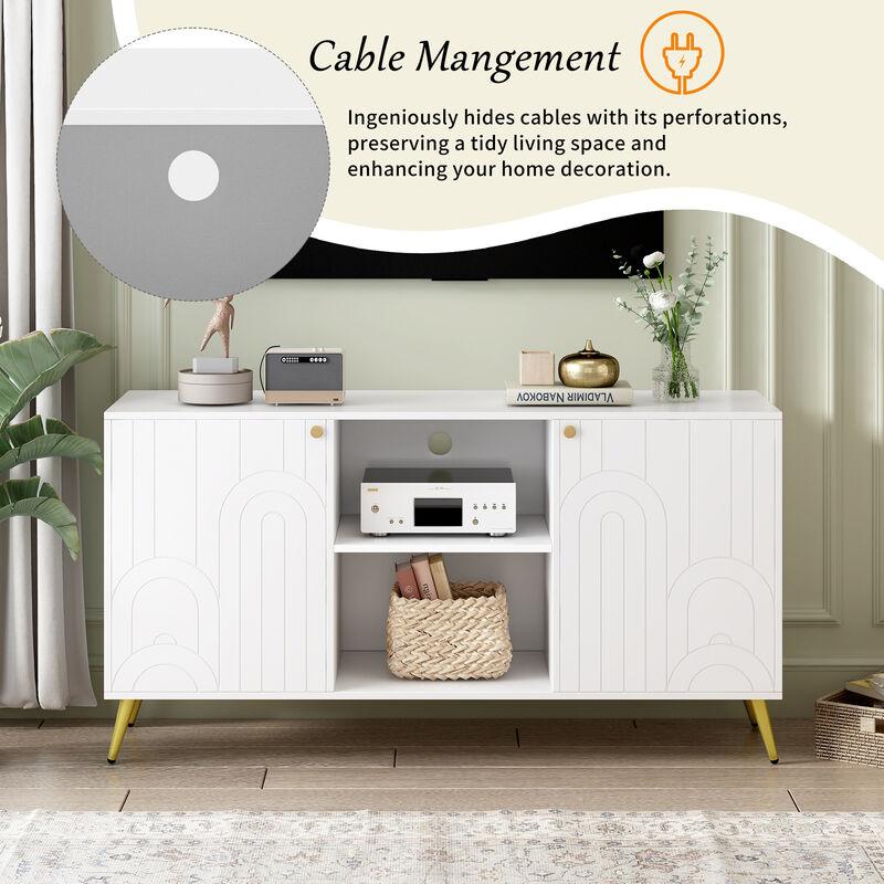 Merax Modern Entertainment Center Media Console TV Stand