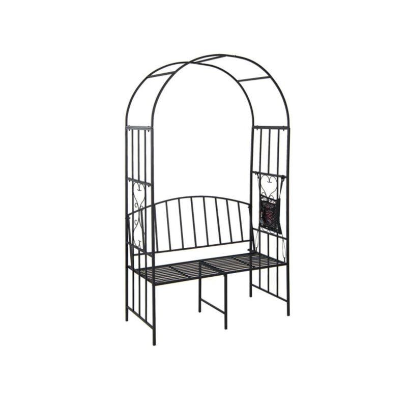 Hivvago Steel Garden Arch with 2-Seat Bench