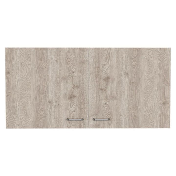 Napoles Wall Cabinet, Two Shelves, Double Door - White Light Gray