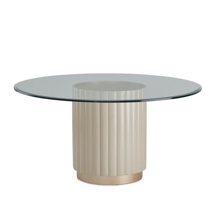 Michael Amini Malibu Crest Round Dining Table - Chardonnay