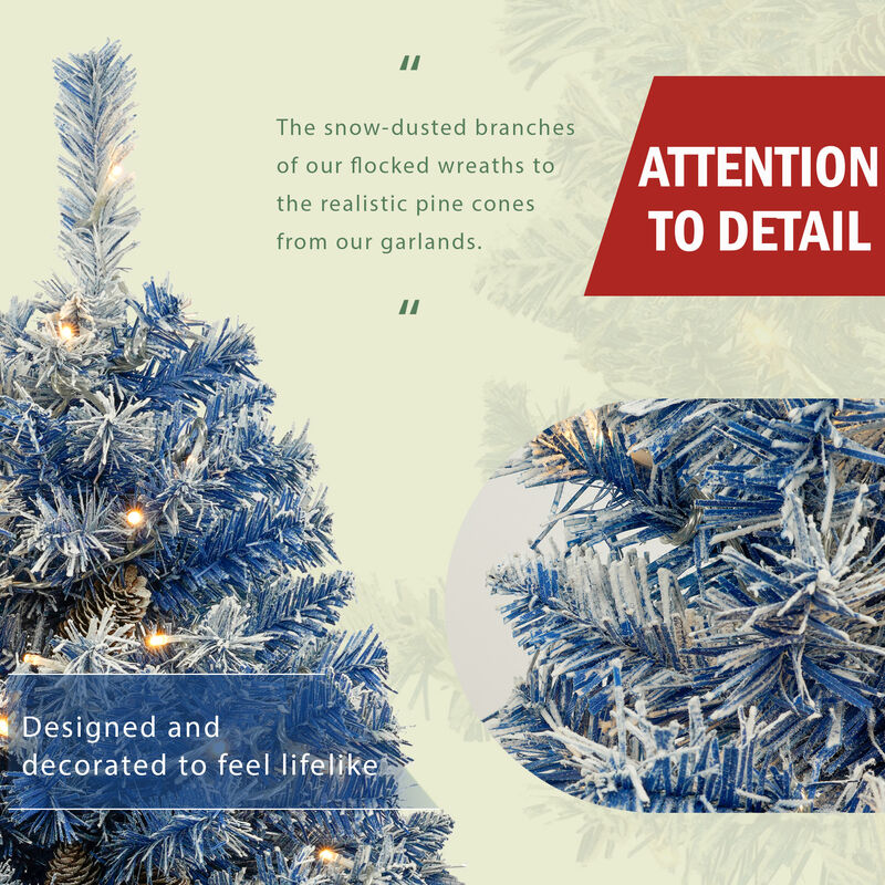 Merax Christmas Garland, Wreath and 2 X-mas trees 4 Pieces Set