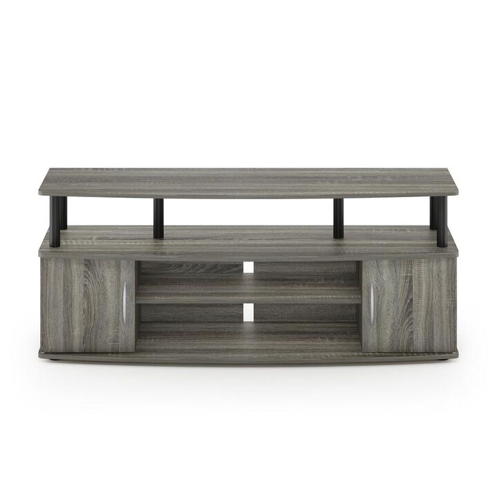 Furinno JAYA Large Entertainment Center Hold up to 50-IN TV, French Oak Grey/Black