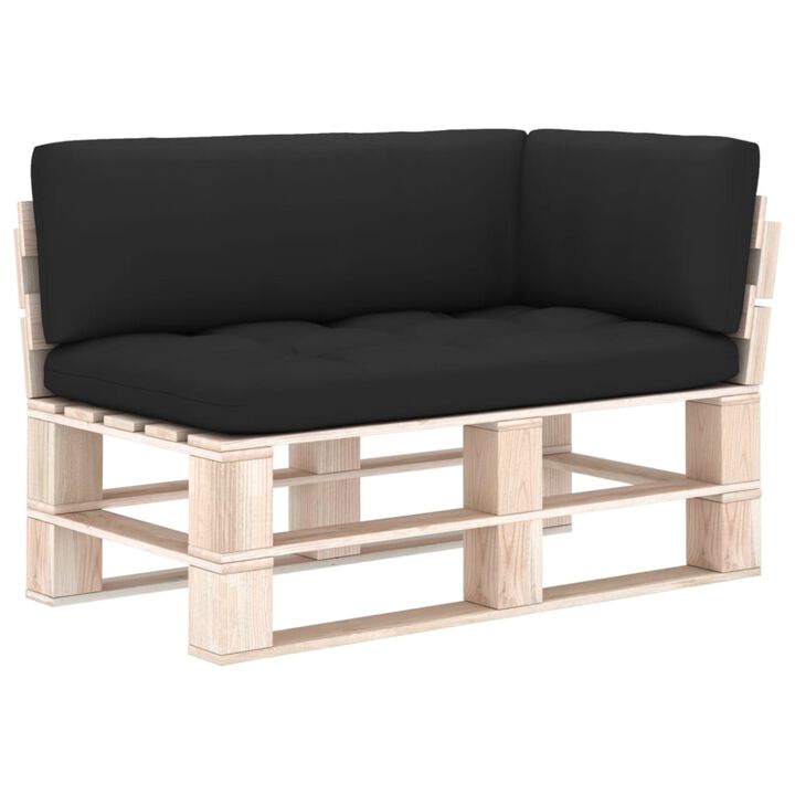 vidaXL Pallet Sofa Cushions 3 pcs Black