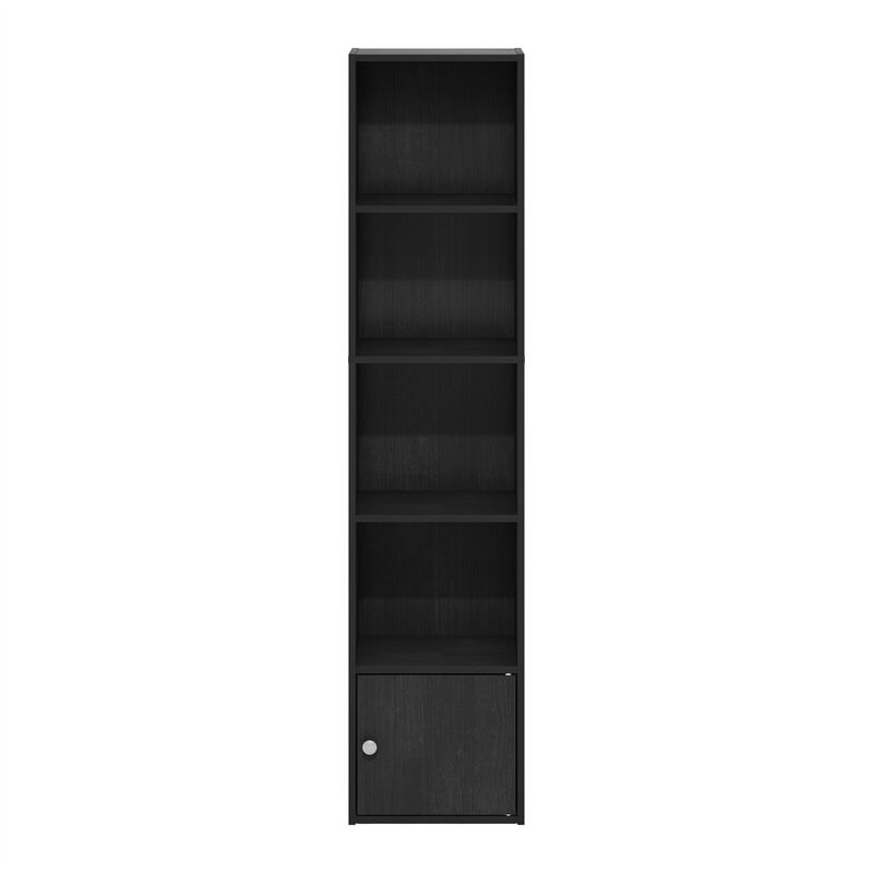 Furinno Luder Shelf Bookcase with 1 Door Storage Cabinet, Blackwood