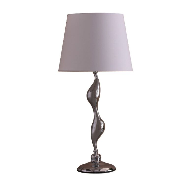 24-Inch Art Deco Silhouette Silver Table Lamp