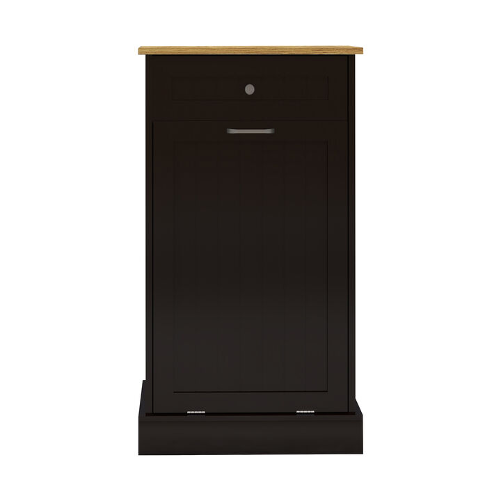 19.68 in. W x 13.77 in. D x 35.62 in. H Ready to Assemble Trash Can Kitchen Cabinet