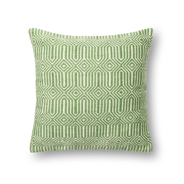 P0339 Green/Ivory 22"x22" Down Pillow
