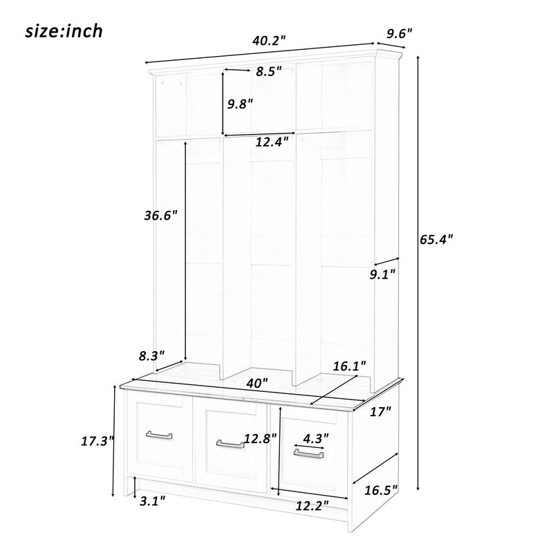 Merax Modern Hall Tree Entryway Storage Bench