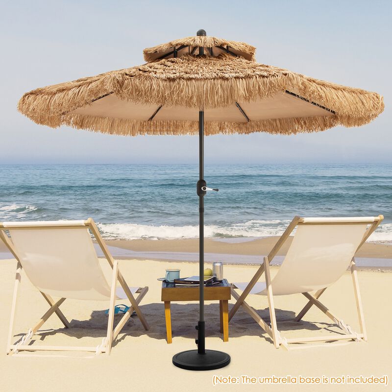 9-Foot Thatched Tiki Umbrella with 8 Sturdy Ribs for Backyard and Patio