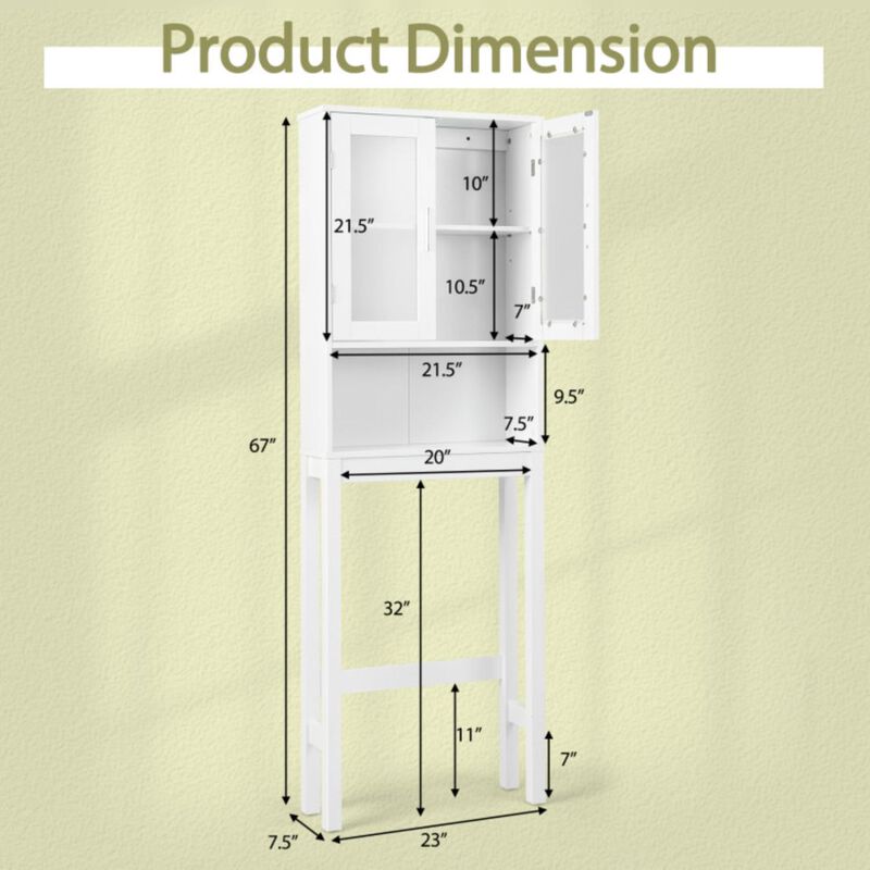 Hivvago Over the Toilet Bathroom Storage Cabinet with Adjustable Shelf