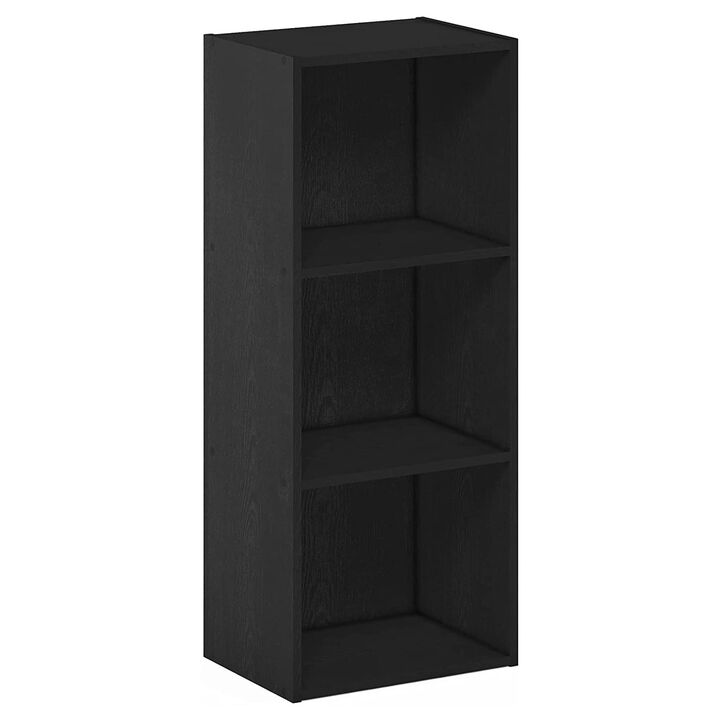 Furinno Luder 3-Tier Open Shelf Bookcase, Blackwood