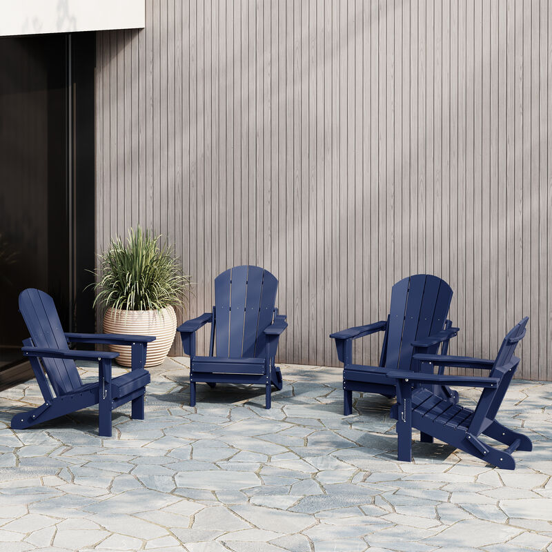 WestinTrends Westintrends 4-Piece set outdoor folding Poly Adirondack chair