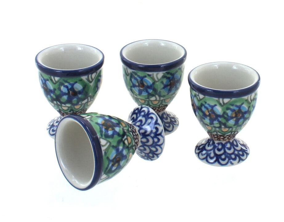 Blue Rose Polish Pottery Eliza Egg Cup Set