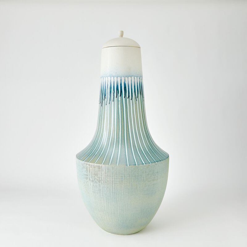 Striped Flair Urn- Blue Extra Large