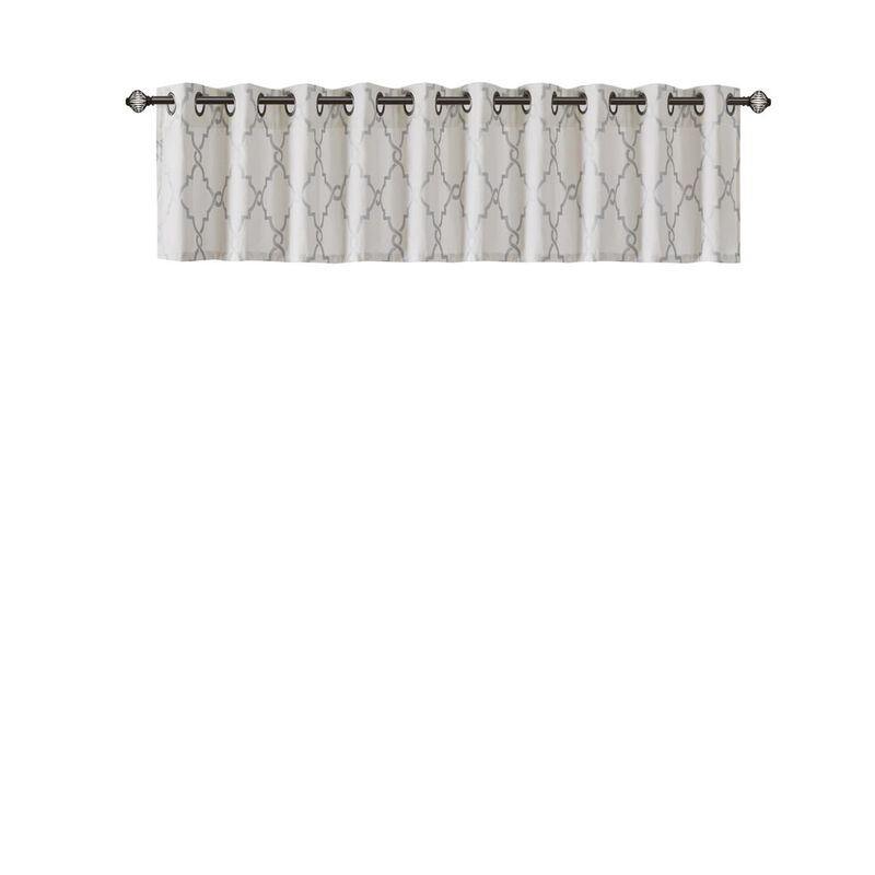 Gracie Mills Ondine Contemporary Grommet Top Valance with Fretwork Print