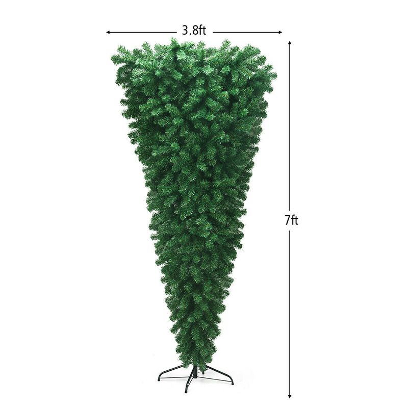 Unlit Upside Down Artificial Christmas Tree for Unique and Modern Holiday Decor
