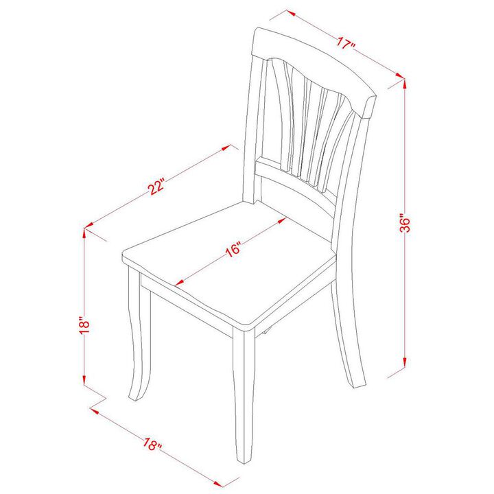 East West Furniture Avon  Dining  Chair  Wood  Seat  -  Buttermilk    and  Cherry  Finish,  Set  of  2