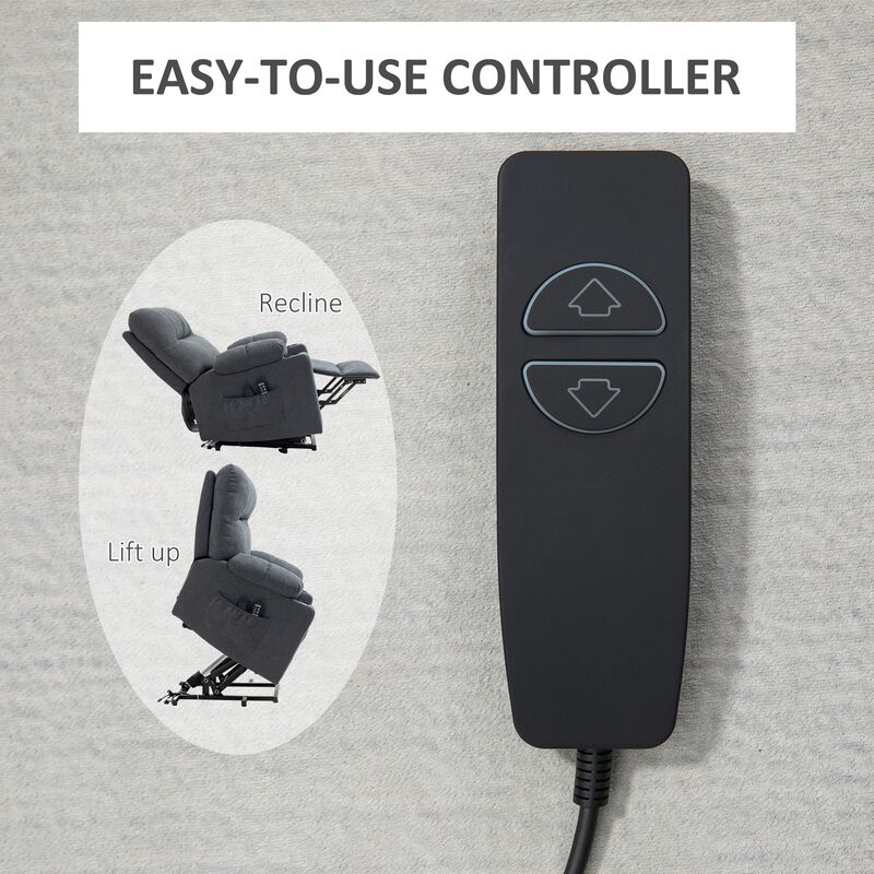 Electric Power Lift Chair Recliners for Cozy Seekers, Oversized Recliner Chair with Remote Control, Dark Gray