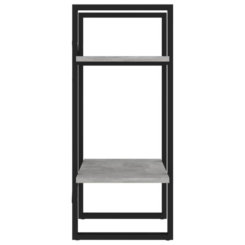 vidaXL 2-Tier Book Cabinet Concrete Gray 15.7"x11.8"x27.6" Chipboard