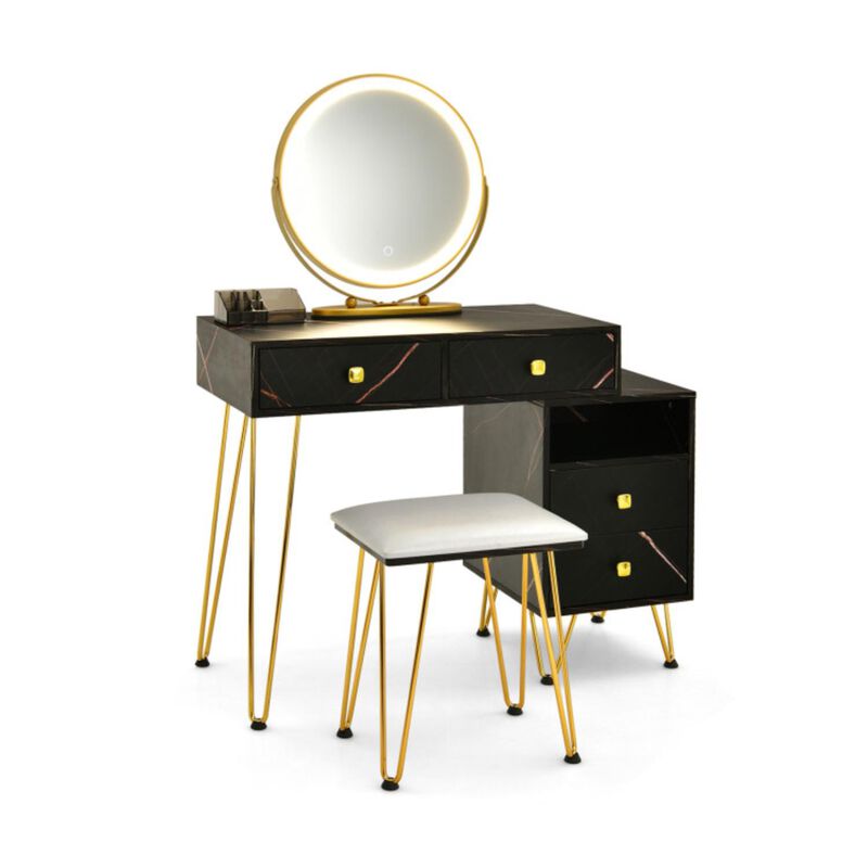 Hivvago Modern Dressing Table with Storage Cabinet