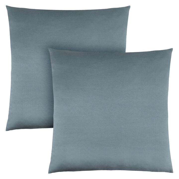 Monarch Specialties I 9343 Pillows, Set Of 2, 18 X 18 Square, Insert Included, Decorative Throw, Accent, Sofa, Couch, Bedroom, Polyester, Hypoallergenic, Blue, Modern